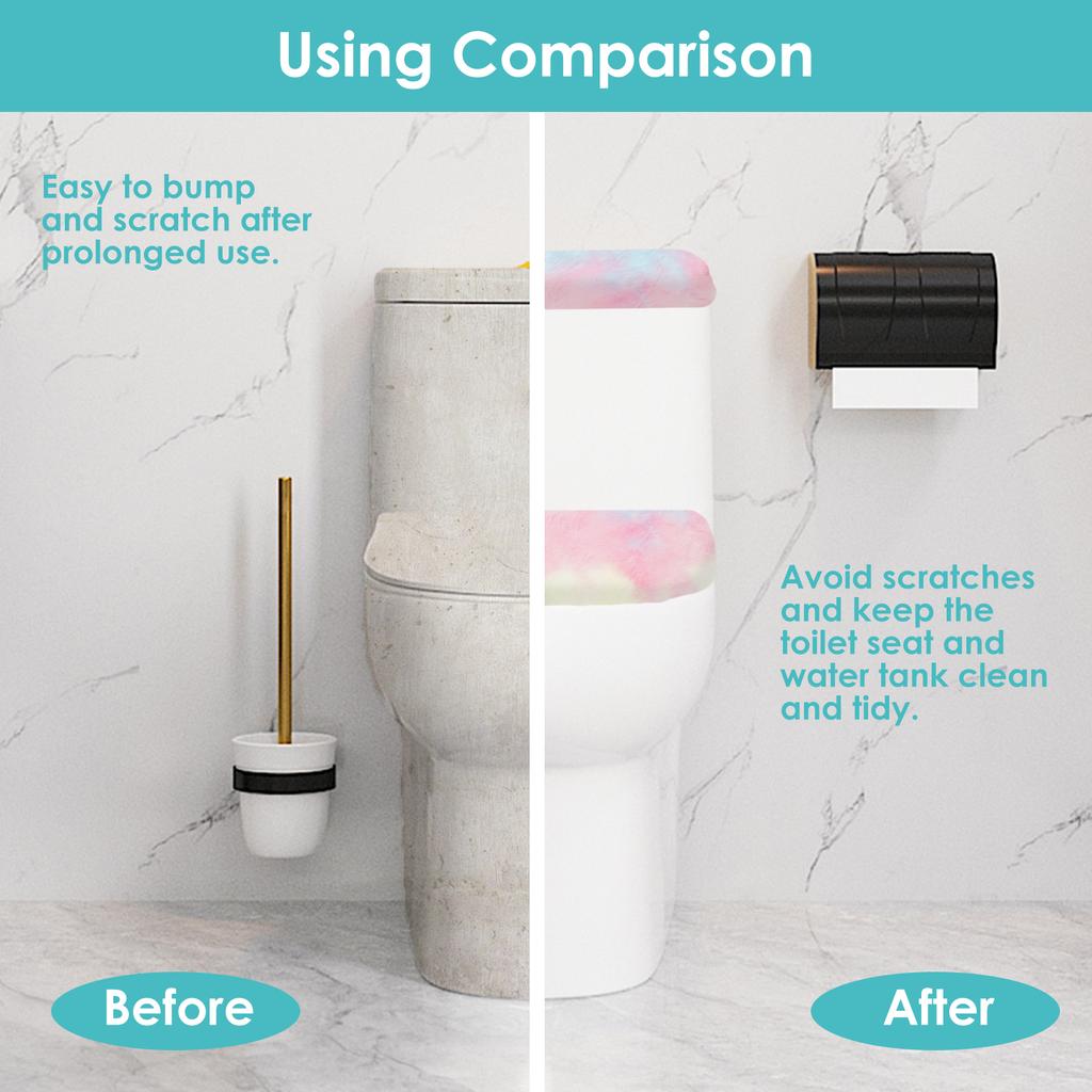 Universal Stretching Toilet Covers and Toilet Tank Lid Cover Set Soft Plush Bathroom Closestool Seat Case