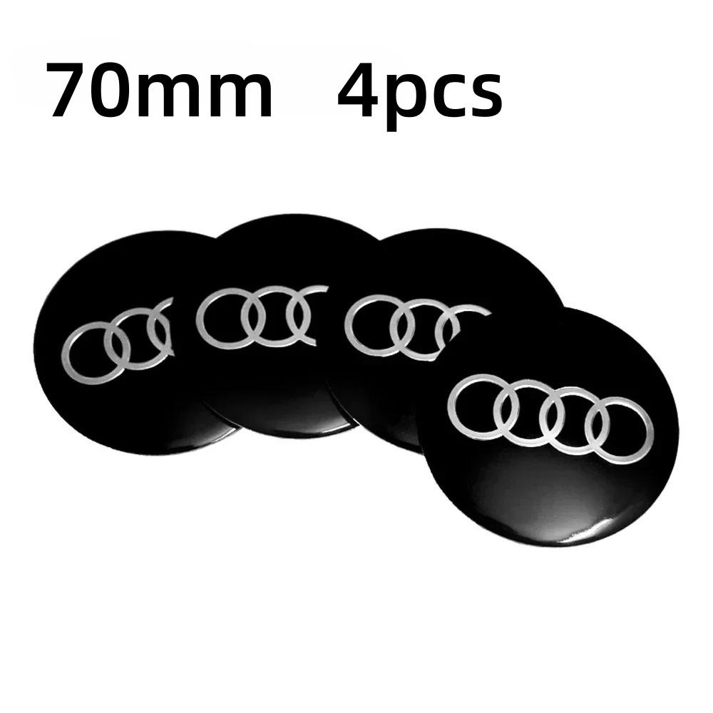 For Audi A856/60/65/70/75mm Car Badge Wheel Center Cover Stickers Hub Caps Decal For Audi A3 A4 A6 A7 A8 Q3 Q5 Q7 S3 S4 S5 S6 RS3 RS4 Sline