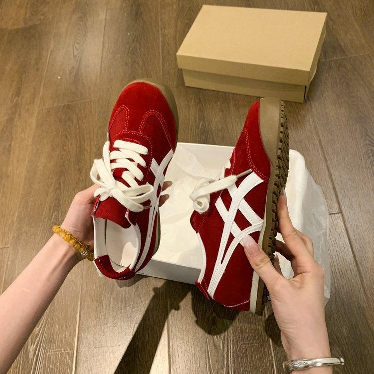 Leather American Retro Soft Sole Inner Height Increase Yellow German Training Shoes Women's 2025 New Sports and Leisure Board Shoes Forrest Gump Shoes