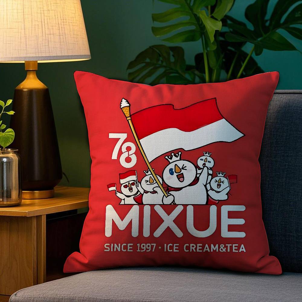 MIXUE Eis & Tee Kissenbezug Plüschstoff Weich Doppelseitiger Druck Sofa Kissenbezug Dekokissenbezüge