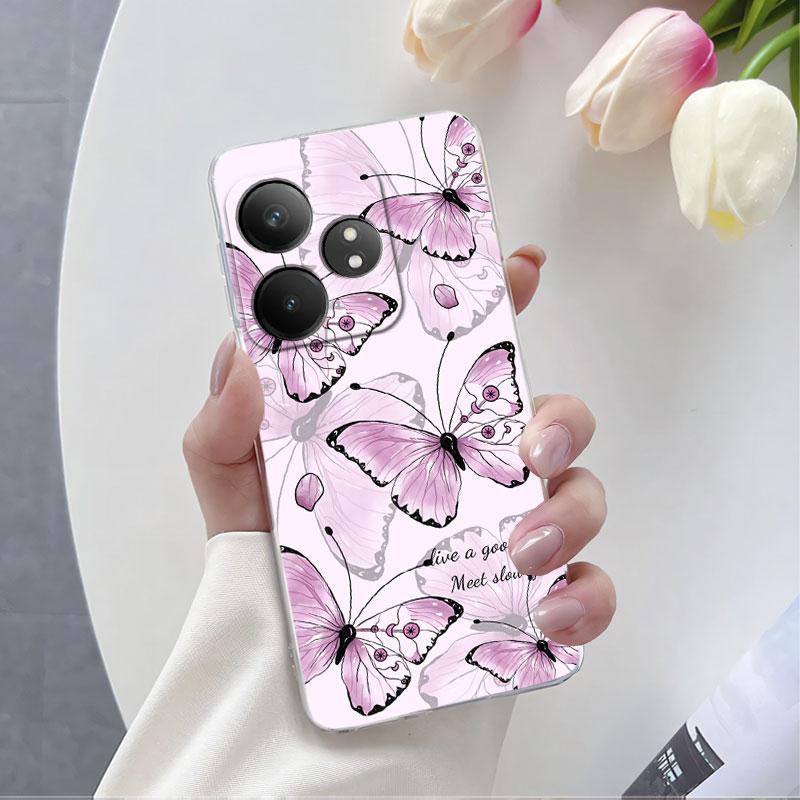 

Для Realme GT Neo 6 SE Neo6 6T Чехол Роскошный Чехол для Телефона Для Realme GT Neo6 SE Мраморный Цветок Прозрачный Мягкий Силиконовый Защитный Чехол Realme GT Neo6SE
