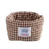Gingham Fabric Storage Basket Soft Quilted Makeup Storage Basket  Home Decor