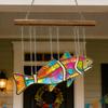 Window Ornaments 2D Acrylic Colorful Decorative Fish Pendant Colorful Fish Ornament for Indoor Outdoor Windowsills Yard Tree