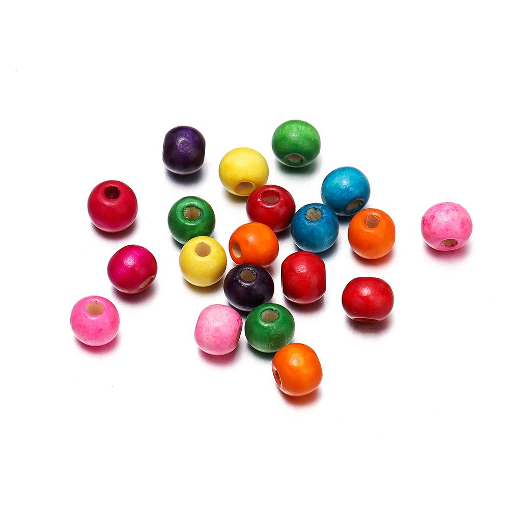 20-100Pcs 5.5-12mm Colorful Wooden Beads Spacer Loose Bead for DIY Bracelet Necklace Jewelry Making Supplies Accessories