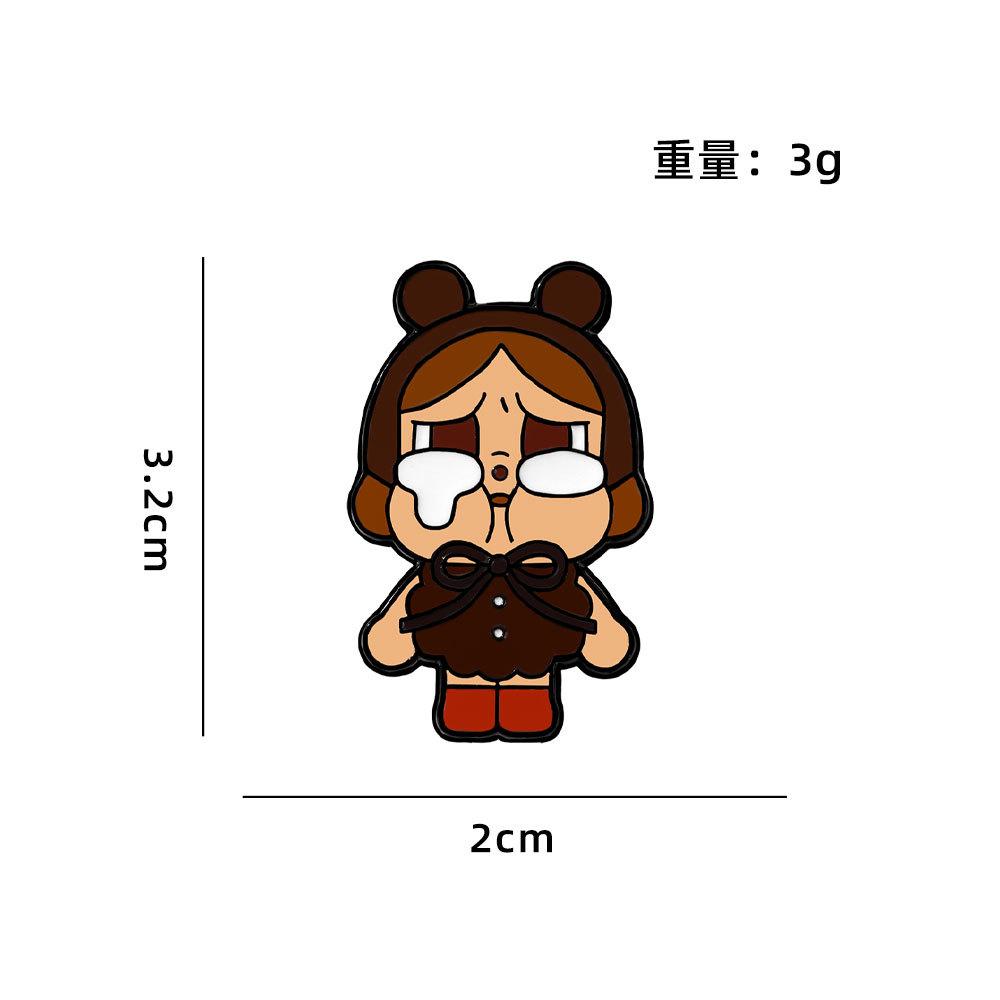 Cute creative cartoon anime Crybaby POP MART metal badge funny styling doll crying baby brooch