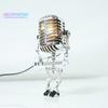 Microphone Robot Lamp Hold A Guitar Soft Lighting Plastic Handicraft Ornament Energy-saving Retro Robot Figurine LED Table Light Home Decoration