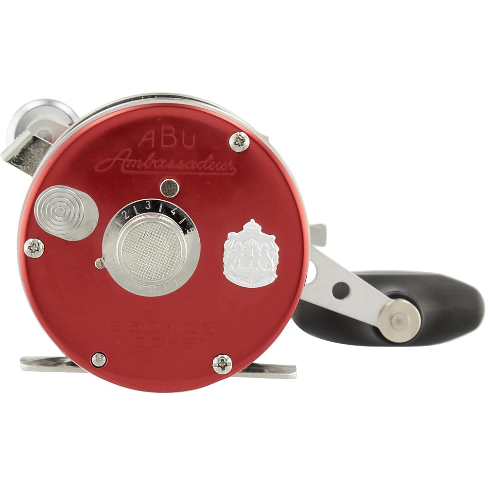 AbuGarcia Ambassadeur 6501CS Rocket Red Left Hand Counterbalance Handle Round Fishing Reel