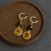 Retro Melaard Tiger's Eye Handmade French Light Luxury Stud Earrings for Women