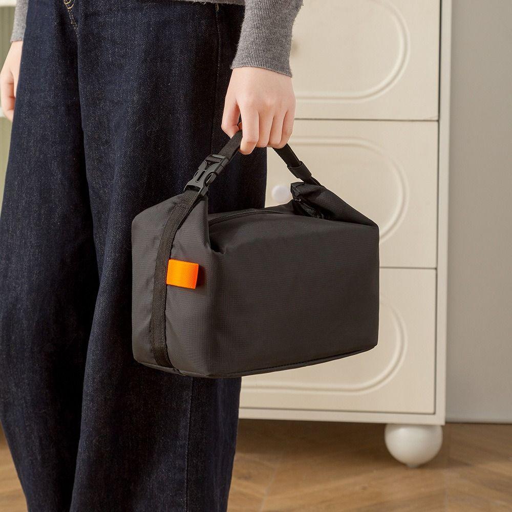

Waterproof Insulated Bag Foldable Lunch Handbag Simple Lunch Bag Storage Pouch сірий