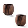 MiniMood Noce Sudamericano Legno Naturale Grande Campeggio Tazza Marrone da 9 cm, 330 ml, Fatta a Mano, Intagliata, Venature, Tazza, Altezza, (2.330 ml)