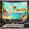 Animal Crossing Personalized Tapestry Support Custom Name, Wall Art Home Decoration