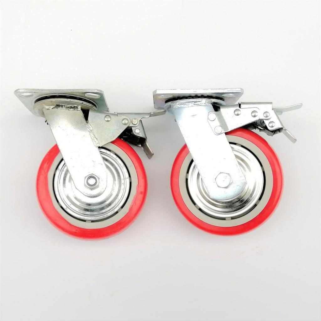 Schwerlast-Lenkrolle aus rotem Gummi im koreanischen Stil für Industriekarren