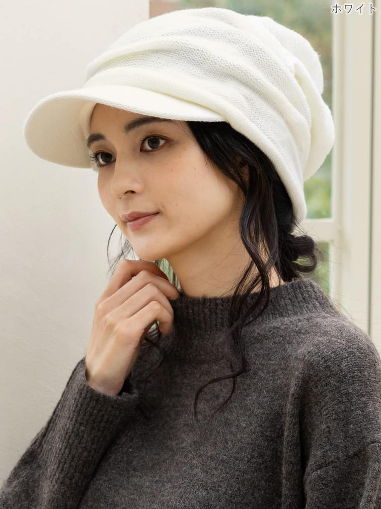 Queen Head Small Face Effect Knit Casquette Hat for Men and Women Large Size with Brim Knit Hat Wide Brim UV Cold Protection Size Fits Most