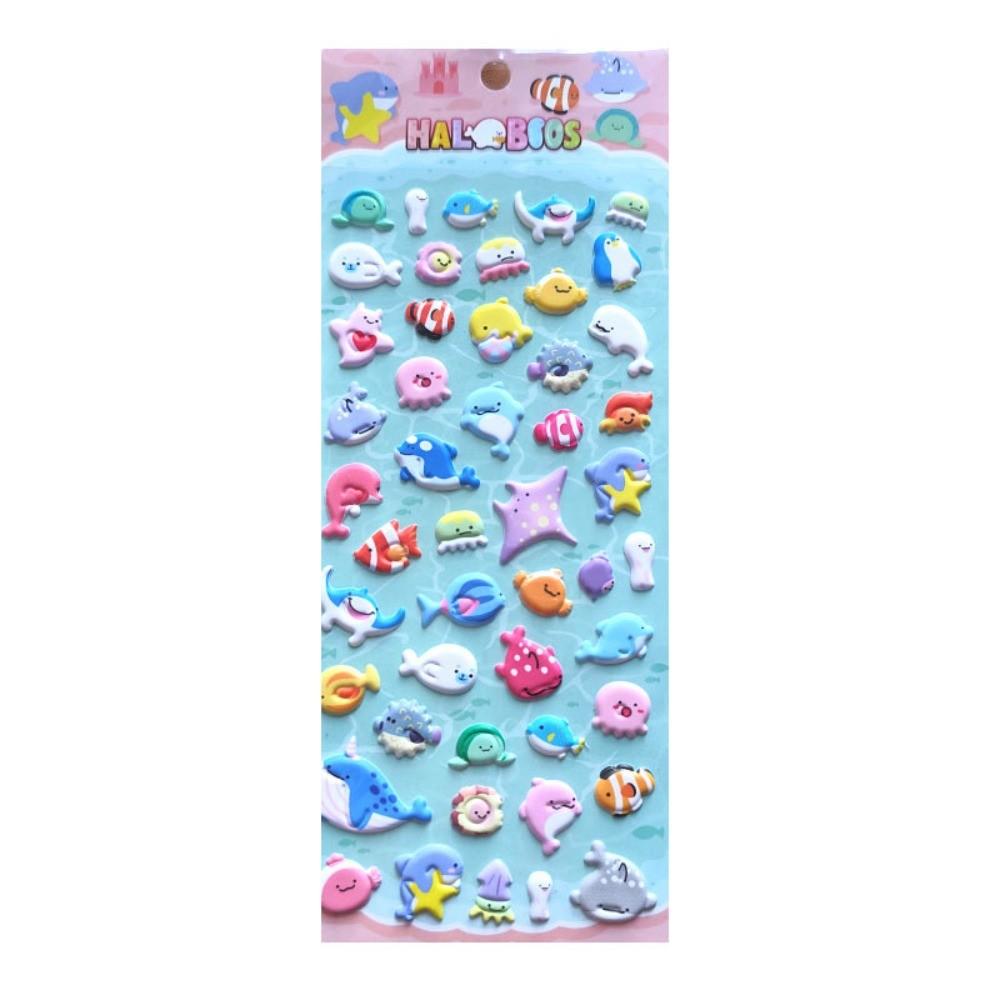 4-Piece 3D Stereo Bubble Stickers Cartoon Animal Stickers for Kindergarten Rewards DIY Decor BulingBulingStickers Store