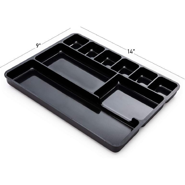 Desk Drawer Organizer Tray with 9 Storage Compartments - For Home and Office - Drawer Organizers Office, Perfect Organizing Pens, Pencils, Paper
