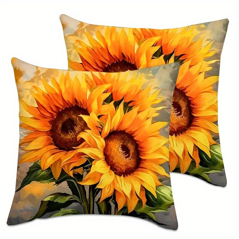 Sunflower Cushions Pillowcase Printed Polyester 45x45cm Throw Pillowcover Decorative Sofa Cushion Pillowslip Home Decor оранжевый 10090₽