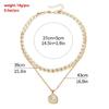 Versatile Geometric Shell Pearls Drop Necklace Adjustable Alloy Collarbone Chain For Creative Styling Expression