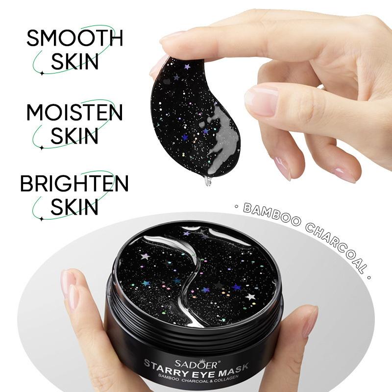 60Pcs Sadoer Rose Starry Collagen Eye Mask Anti Dark Circles Remove Eyes Bags Moisturizing Firming Eye Patches Eyes Skin Care