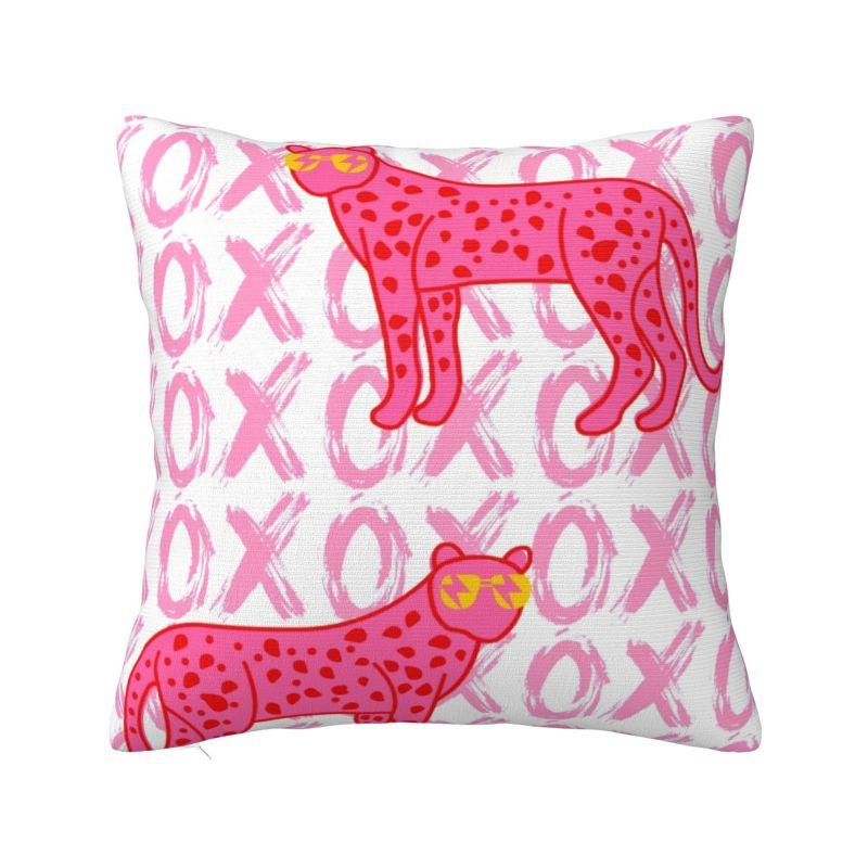 Custom XOXO Lightning Bolts Pillow Case Bedroom Decoration Luxury Hot Pink Girl Smiley Trippy Chair Cushion Square Pillowcase 30x30cm 12x12in