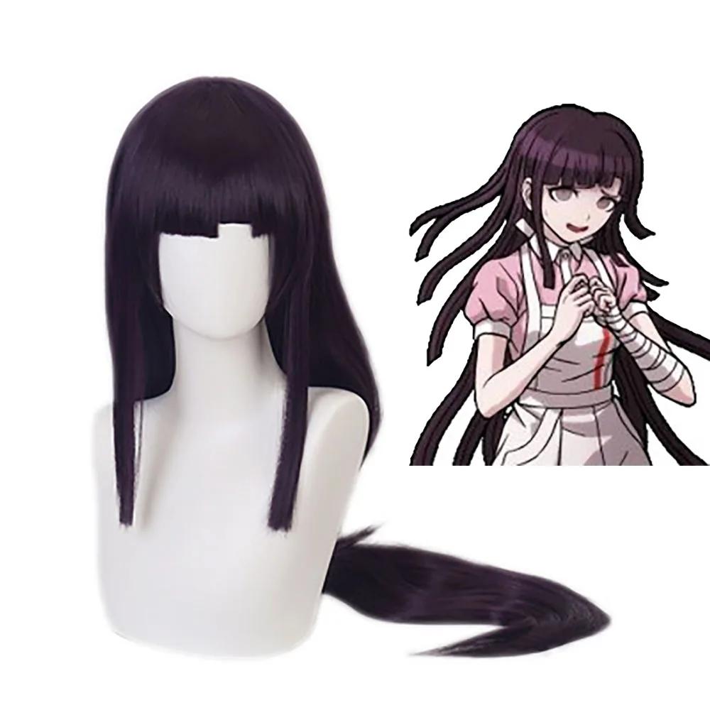 

100cm Danganronpa:Trigger Happy Havoc Cosplay Mikan Tsumiki Wigs Long Purple Wavy Heat Resistant Synthetic Hair Wig One Size&Trigger Happy Havoc