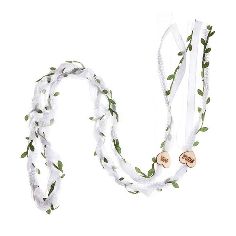 

Traditional Wedding Ceremony Rope Lazo Para Boda with Green Vine Leaves for Wedding Celebration Catholic Wedding Decors 1