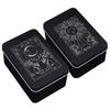 Tarot Card Box Playing Card Container Small Metal Tarot Box Moon Sun Printed Tarot Card Holder Box For Storage Jewelry Storage