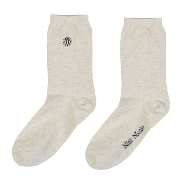 NICK&NICOLE NICK NICOLE LOGO SOCKS_GRAY