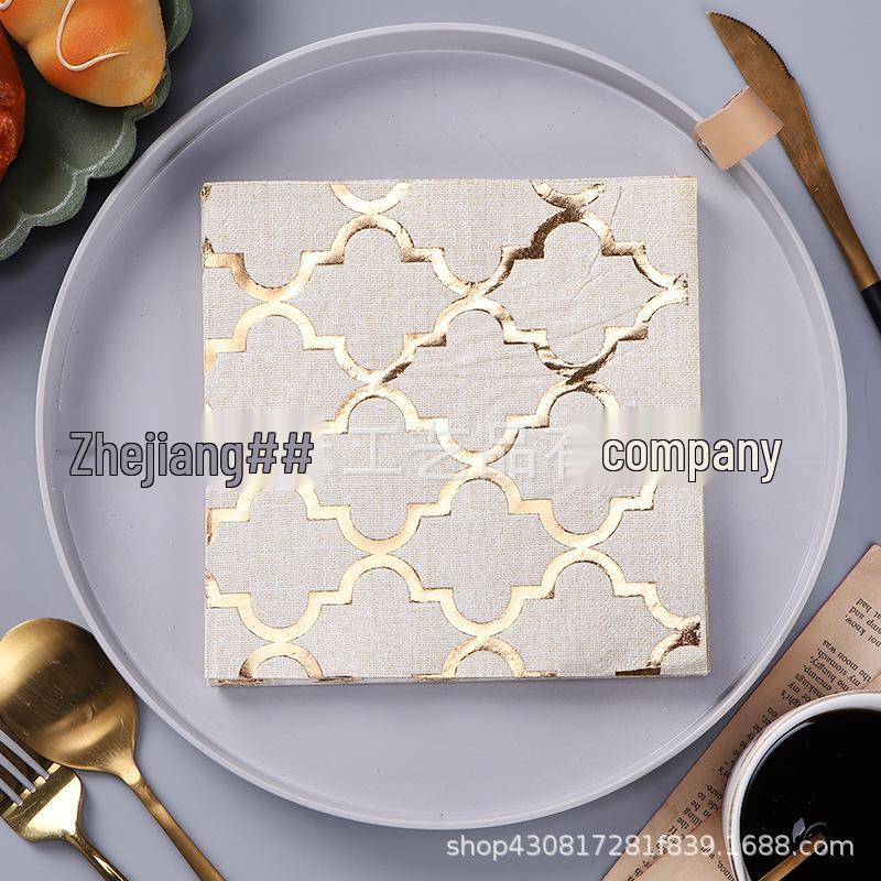 Gold & Silver Hot Stamped Happy Birthday Napkins for Party Decorations