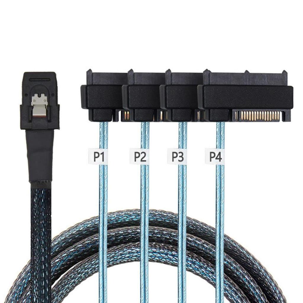 Chenyang Mini SAS Host zu SAS Target SAS Festplatte SFF-8087 36-Pin 1-4 SFF-8482 Kabel, 0,5M