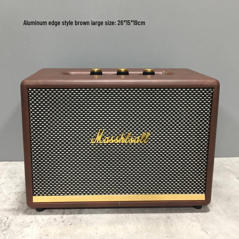 Marshall Speaker Model Ornament: Wooden Shell & Leather Wrap - Perfect for Model Home Decor