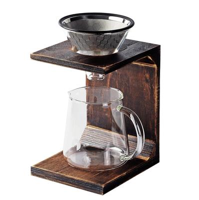 Captain Stag Coffee Dripper Set, tipo con supporto in legno, circa 2-4 tazze UW-3521