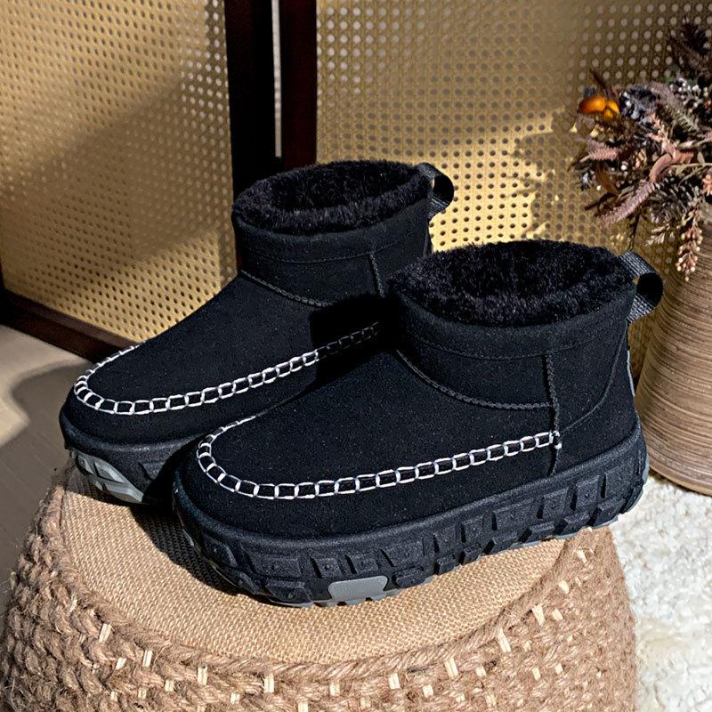 Warm Casual Shoes Cotton Shoes Velvet High-top Snow Boots Women's 2025 Winter New Student Ins Korean Version High-top Shoes