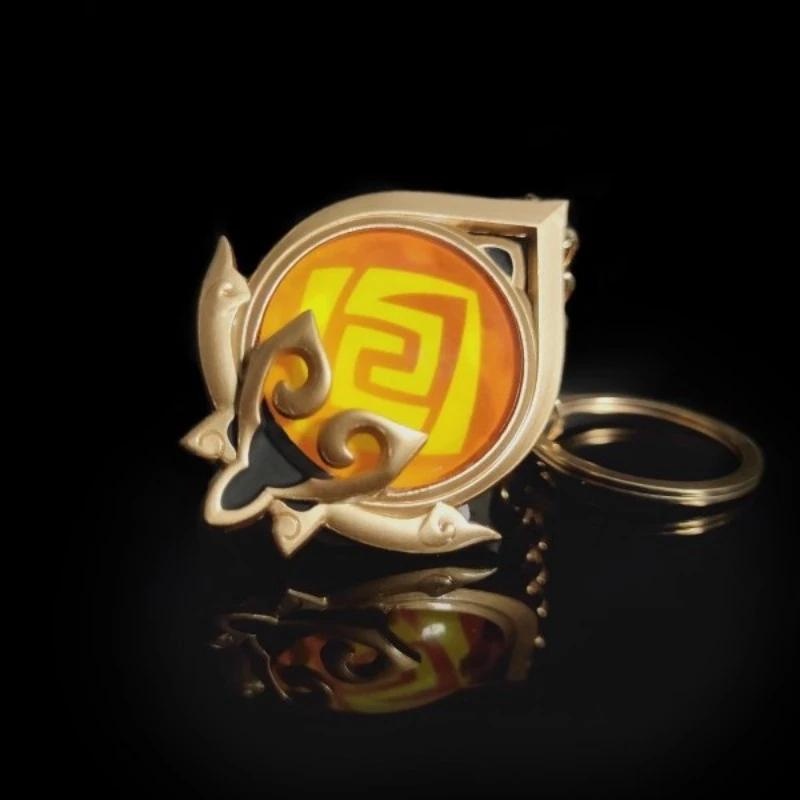 New Teyvat Vision Fontaine Water God Focalors Lyney and Lynette Keychain Luminous 7 Element Eye Of God Toy KeyRing