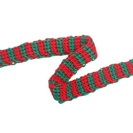 Christmas Theme Ribbon for Gift Boxes 5m Woven Wrapping And Bouquet Packaging, Decorative Plump Bow Making Crafts Knit Holiday DIY Making,