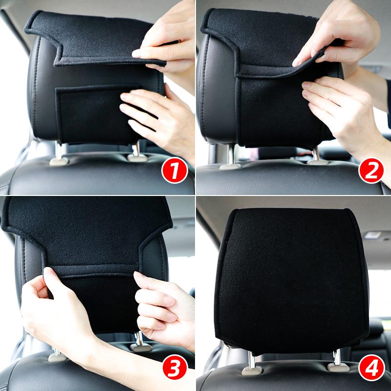 KLKY5 1PCS Hot Car Headrest Cover Fit For Ford Fiesta EcoSport ESCORT focus 1 focus 3 focus 2 Accessories Car Styling TZJ-FORD