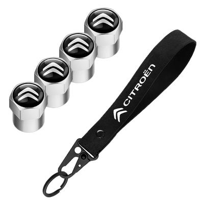 For C1 C2 Grand C4 Picasso C4L VTS C-ELYSEE DS Aluminum Metal Car Tire Valve Cover Car Badge Nylon Keychain Accessories