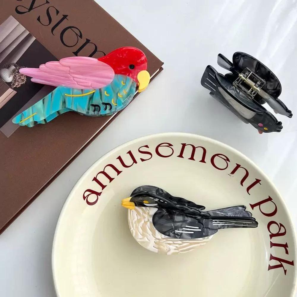Woodpecker Acetic Acid Hair Claw Creative Swallow Bird Hair Claw Cartoon Animal Shark Clip Girls