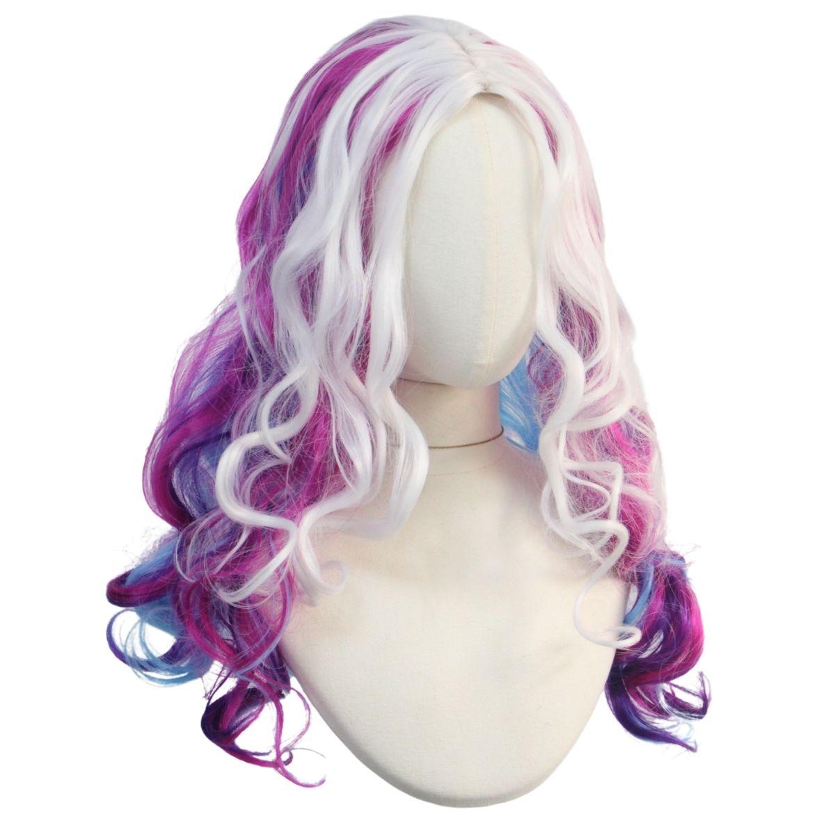

Mixed Color Gradient Long Wavy Anime Cosplay Synthetic Wig Heat Resistant for Christmas Holiday Party фіолетовий