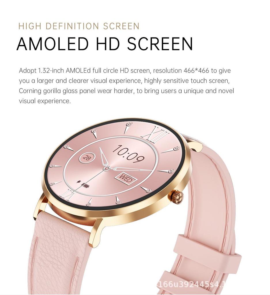 T8 Pro Ultra-Thin Smartwatch: 1.36” AMOLED, Always-On Display, Bluetooth Calls, Heart Rate & Blood Pressure Monitor for Women
