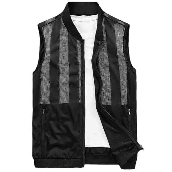 

Men Summer Mesh Vest Quick-Dry Breathable Multi-Pocket Outdoor Fishing Hiking Sleeveless Jacket with Zipper Pockets L