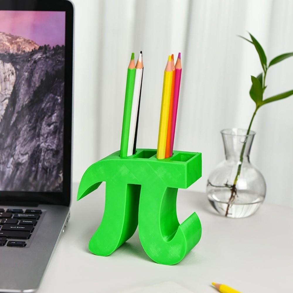 Math Festival Pi Pen Holder Green Stationery Box Multifunctional 3.14 Pi Day Gift Desktop