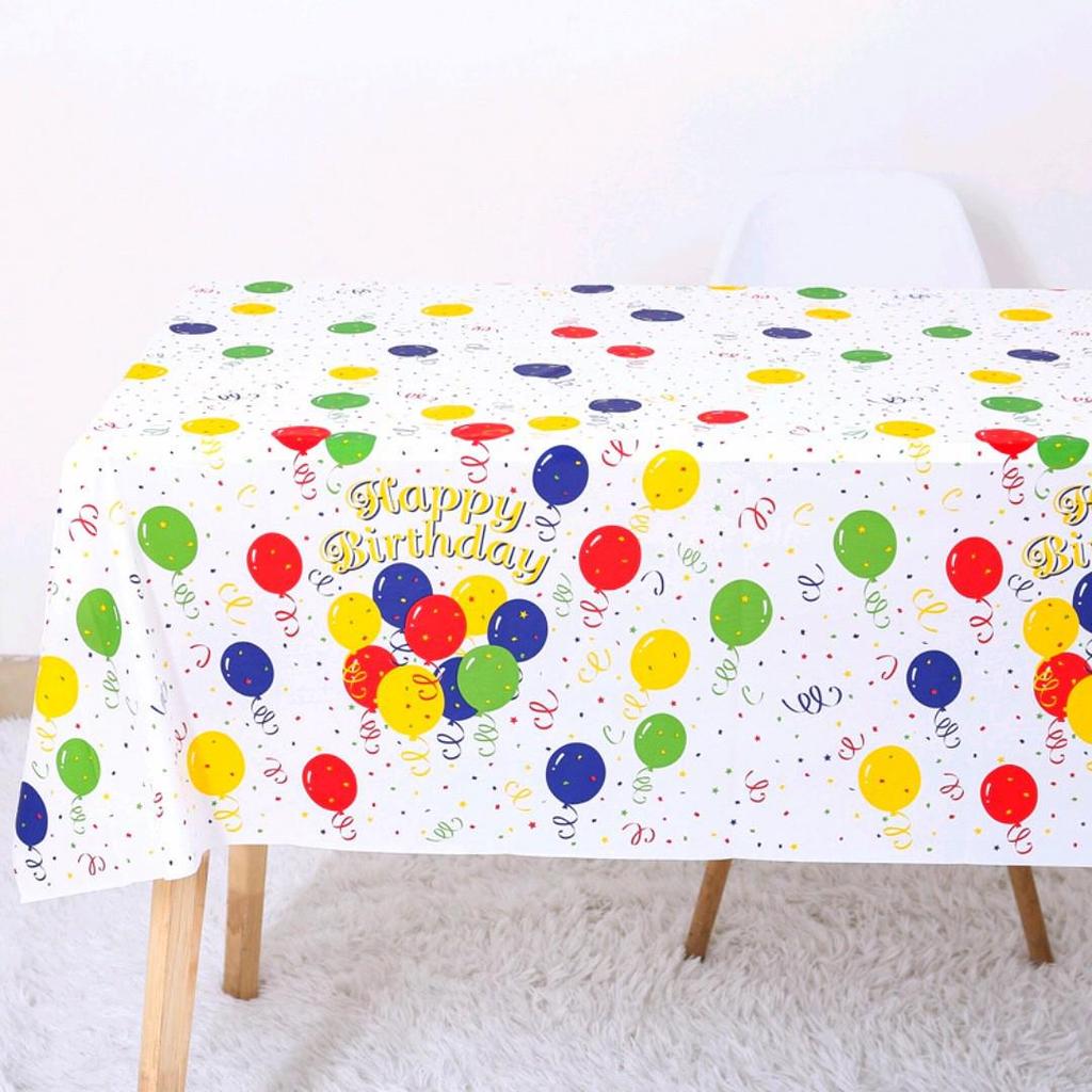 Waterproof Balloon Pattern Disposable Tablecloth for Birthdays - Rectangular, Thickened, and Oil-proof for Parties and Picnics.