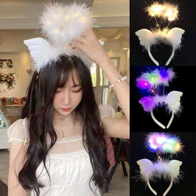 Angel Halo Headband Flashing Light Headband LED Hair Band Led Feather Headpiece
