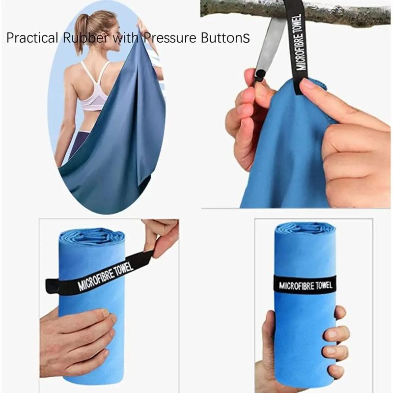 Quick Dry Microfiber Sports Towel, Sand Free Lightweight Beach Towel, Absorbent Fast Drying Gym Towel for Travel Camping Hiking Yoga Fitness