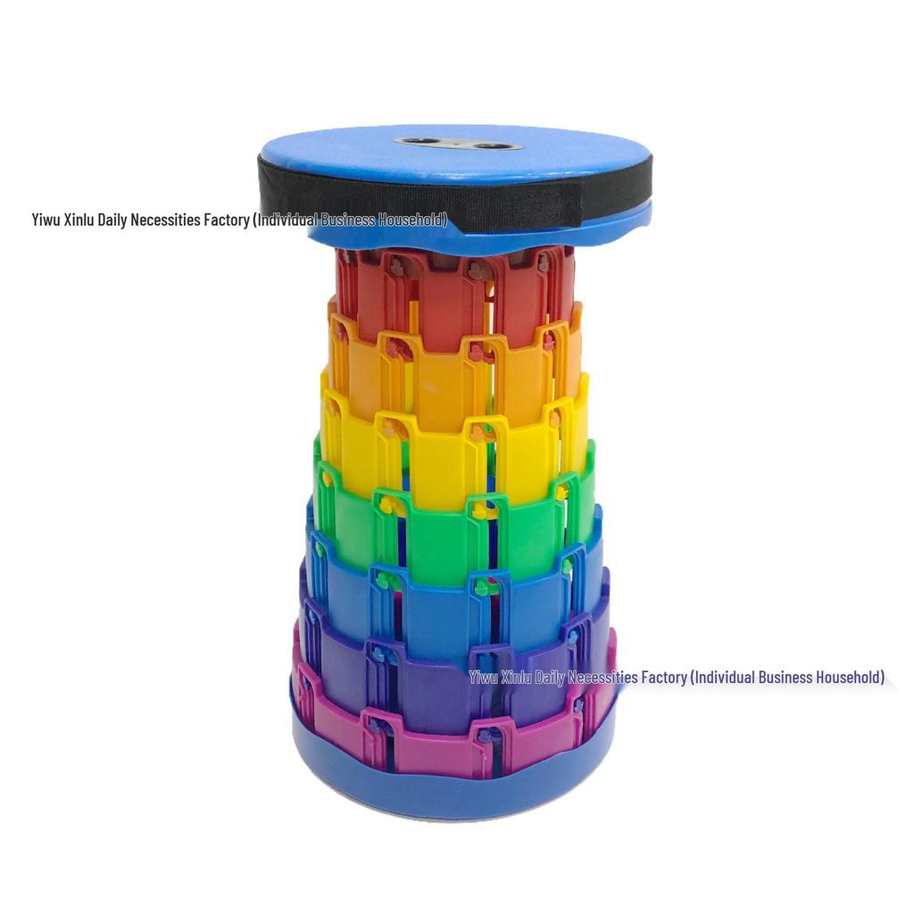 Adjustable Rainbow Telescopic Folding Stool - Portable Outdoor Chair for Fishing & Travel