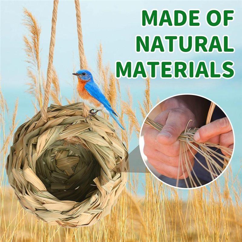 A34R Handmade Bird House Hummingbird House Outdoor 4-Pack, Natural Bird Nest Handwoven Hanging Bird For Garden Window Patio Lawn