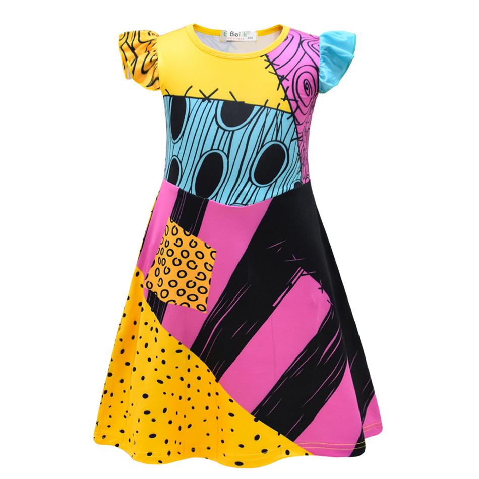 Girls Cosplay Christmas Sally Dress Halloween Cosplay Christmas Carnival Party Dress Up Costume