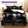 Name Individuelles Bon Jovi Muster Bettwäscheset Bettbezug Kissenbezug Heimdekoration Geschenk (1 Bettbezug + 2 Kissenbezüge, ohne Füllung)