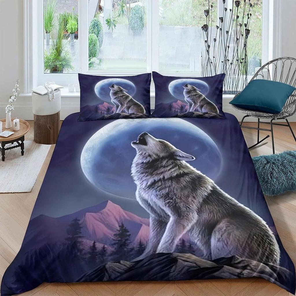 Animal Printing Kit 3D Digital Printing Quilt Cover, Bedding Three-Piece Set
