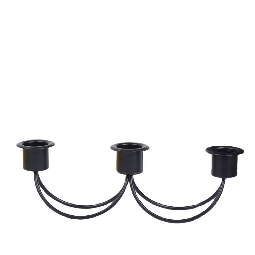

Новый винтажный подсвечник на три головы, минималистичный металлический подсвечник, держатель для свечей, товары для вечеринок чёрный